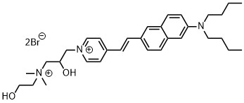 Chemical structure of voltage-sensitive dye Di-4-AN(F)EP(F)PTEA from Potentiometric Probes